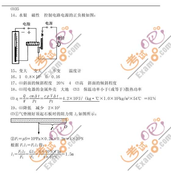 2010年湖北武漢中考物理試題及答案