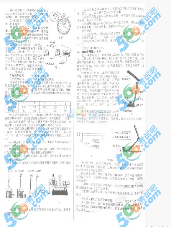 考試吧:2016年沈陽中考理科綜合試題及答案