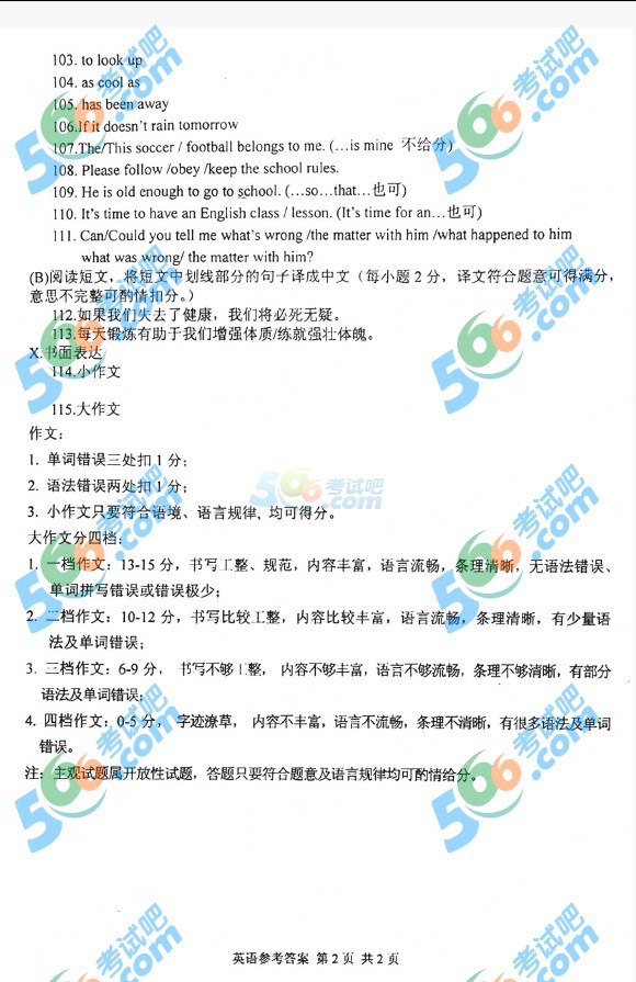 考試吧:2016年丹東中考英語試題及答案