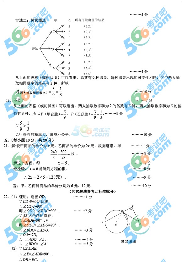 考試吧:2016年丹東中考數(shù)學(xué)試題及答案