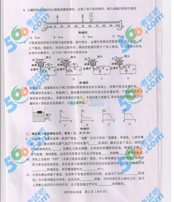 考試吧:2016年黔南中考物理試題及答案