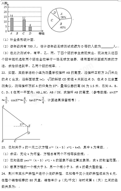 考試吧:2017年湖北荊州中考《數(shù)學(xué)》真題及答案